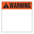 Panduit Polyester Adhesive Label, 4" W x 4" H, WARNING Header, C400X400A51 C400X400A51